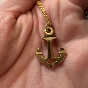 Gold plated Anchor Pendant Necklace
